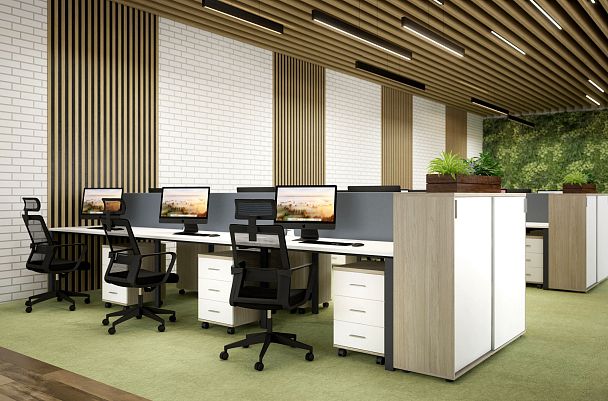 Тумба мобильная с 3 ящ. Sigma 404х460х619, с замком / корпус: дуб темный; фасады: белый - Вид 12