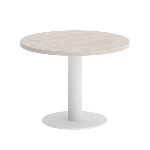 Home Office Стол журнальный круглый VR.SP-5-60.1G Денвер светлый/Белый металл 600*600*453 - Вид 1