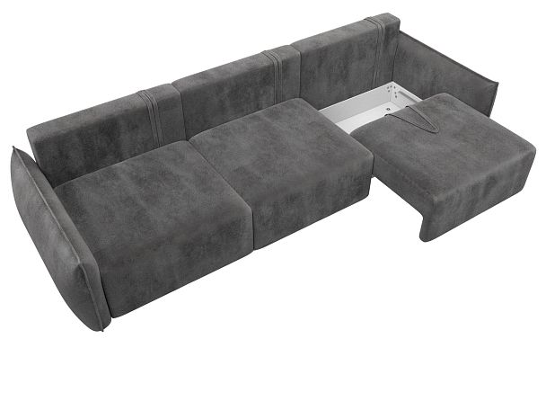 Диван прямой Лига-051 НПБ Лонг Велюр серый - Вид 7