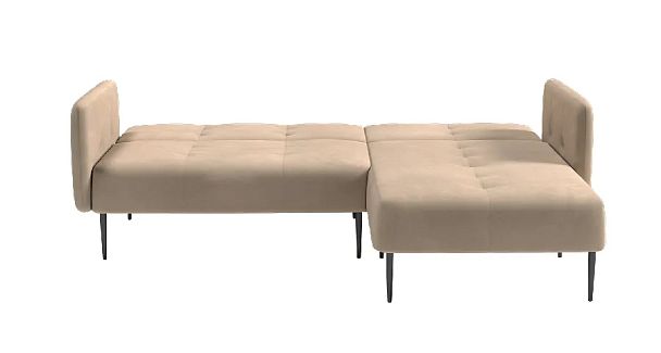 Monaco диван-кровать с шезлонгом, с подлокотниками, бархат бежевый 5 - Вид 5