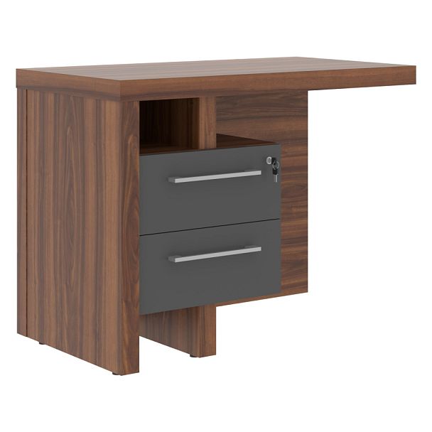 Тумба приставная стола левого ZCRT 1055.A(L) Антрацит/Орех Даллас 1000х550х745 ZENN - Вид 1