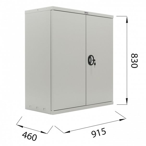 Шкаф металлический (антресоль) BRABIX "MK 08/46", 830х915х460 мм, 24 кг, 1 полка, разборный, 291137, S204BR080102 - Вид 9