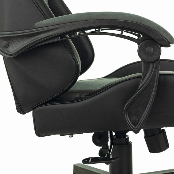 Кресло компьютерное BRABIX "Striker GM-121", синхромеханизм, 2 подушки, экокожа/велюр, черное/серое, 532961 - Вид 16