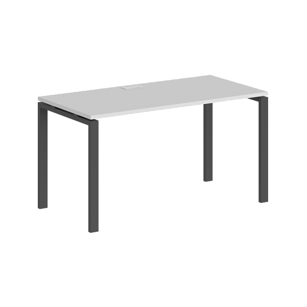 Стол Sigma 1600х700х750 / профиль: 60х30 антрацит; столешница:  белый - Вид 1