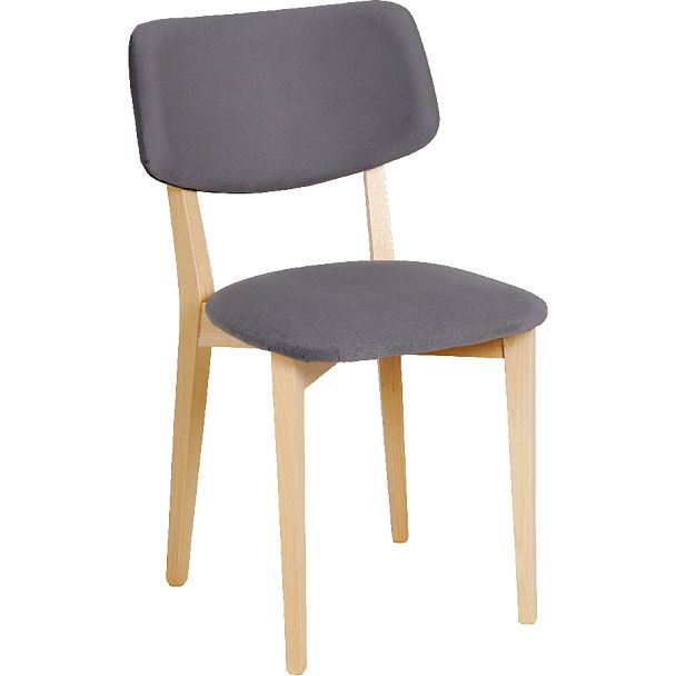 Комплект деревянных стульев с мягким сиденьем Мэти Натуральный/Серый велюр, 4 шт. - Вид 3