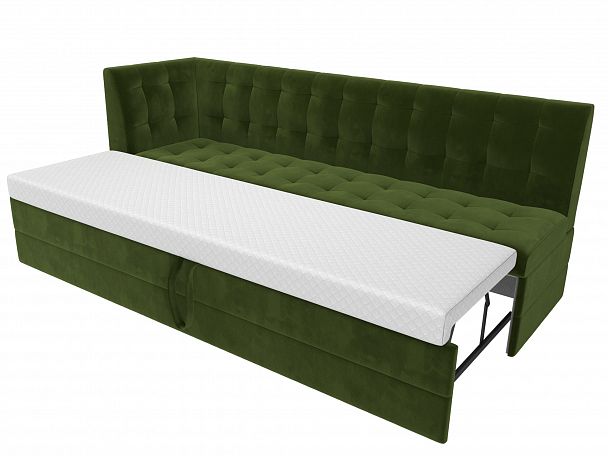 Кухонный диван Бриз с левым углом (полностью микровельвет зеленый) - Вид 6