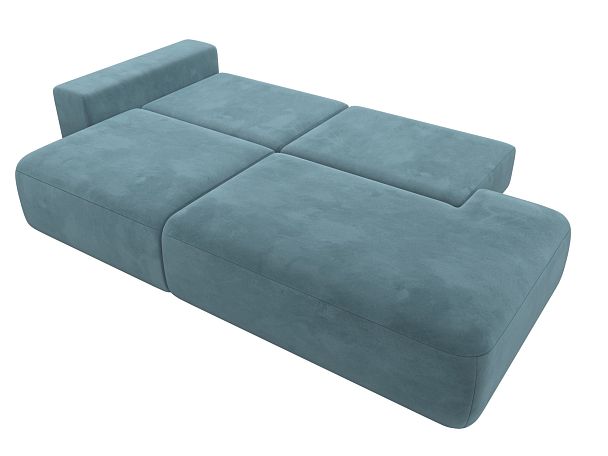Диван прямой Лига-036 Модерн подлокотник слева Велюр бирюзовый - Вид 9