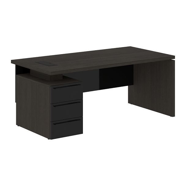 Стол письменный СП-064-25-04(L) Дуб Мореный/Черный глянец 1800х900х750 KANON - Вид 1