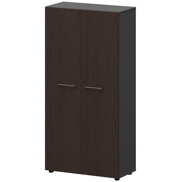 Шкаф высокий закрытый СМШ48F Дуб венге/Графит 792x380x1595 Кортез - Вид 1