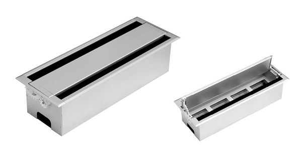 Лючок двусторонний для кабель-канала, с лотком "Тандем-Т"  ПК-АСС-ЗГЛЛ/2-В1-07 серый - Вид 1