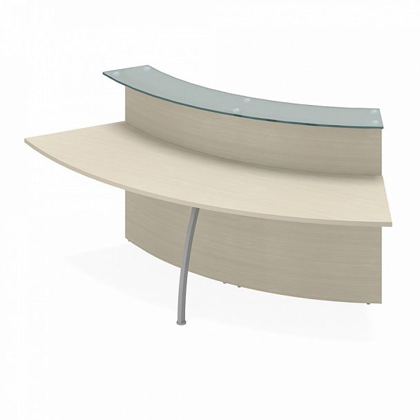 Модуль стойки-ресепшн радиусный "Имидж" ПК-ИМД-СКР248Х106СМ-В7-99 клен - Вид 1