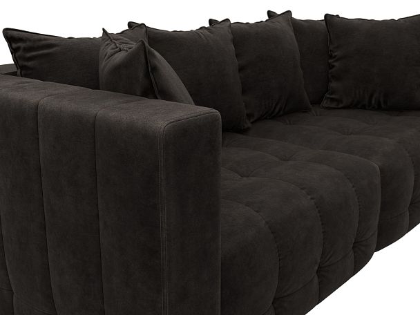 Диван прямой Лига-052 НПБ Велюр коричневый - Вид 4