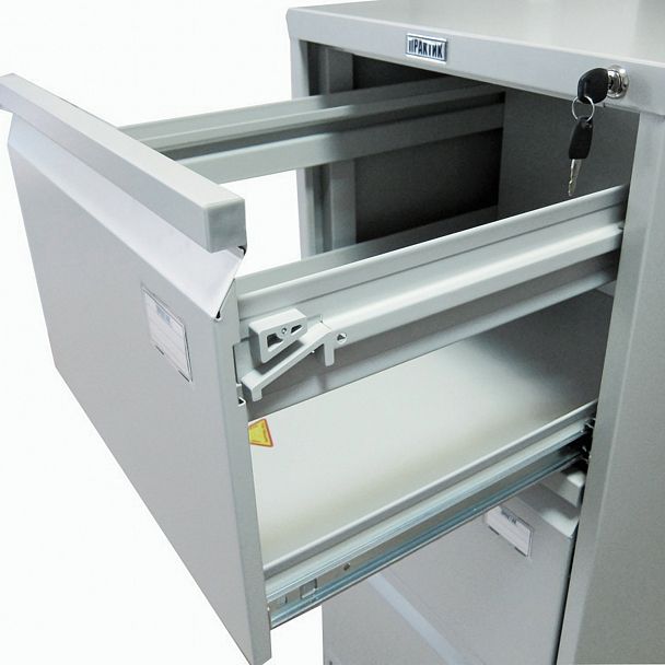 Шкаф картотечный ПРАКТИК "AFC-04", 1330х467х630 мм, 4 ящика, для 220 подвесных папок, формат папок Foolscap или A4 (БЕЗ ПАПОК) - Вид 5