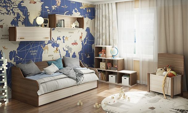 Полка навесная Бартоло ПНД с фасадом Карамель/Шамони - Вид 2