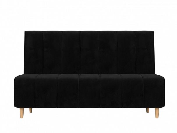 Прямой диван Ральф (полностью велюр черный) - Вид 2