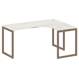 Metal System Quattro Стол криволинейный правый на О-образном м/к 40БО.СА-4 (R) Дуб наварра/Мокко металл 1600*1200*750 - Фото предпросмотра