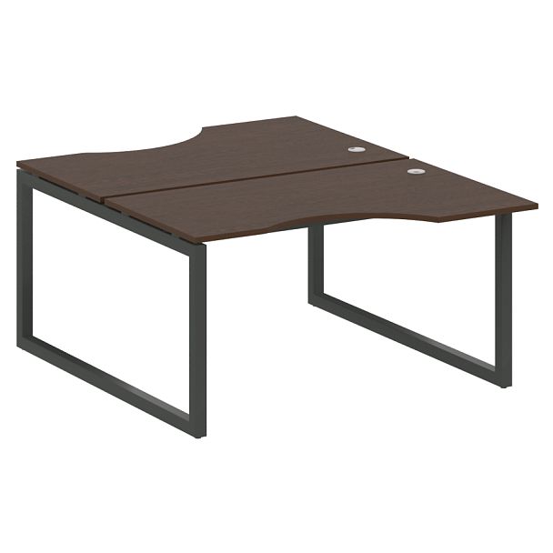 Metal System Quattro Р. ст. криволинейная на О-образном м/к 50БО.РАС-СА-2.2 Венге/Антрацит металл 1400*1835*750 - Вид 1