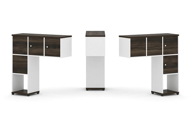 Concept Надставка низкая CN.DNN-002 Дуб Мали/Белый Бриллиант/Металл Черный 1099*365*1130 - Вид 1