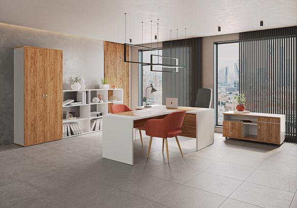 Стол письменный Foil 160x80x75 дуб крафт золотой - Вид 3