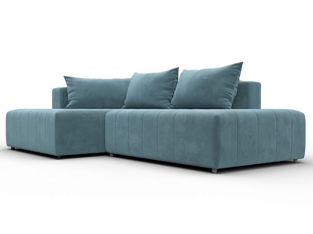 Диван угловой Лига-103 НПБ угол левый Велюр бирюзовый - Вид 3
