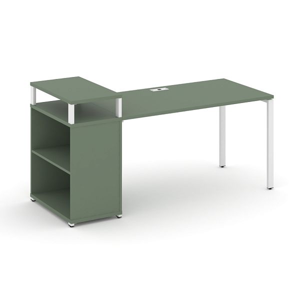 Concept Стол рабочий с опорным стеллажом с верх. горизонтом  CN.SP-205 Кобо/Металл Белый 1400*720*917 - Вид 1