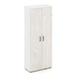 Стайл Проджект Гардероб широкий неглуб. SN.GB-003 Белый/Белый/Дуб Наварра/Черный Ручки 796*400*1982 - Фото предпросмотра