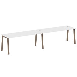 Metal System Р. ст. на 2 раб. места на А-образном м/к БА.СМ-2.5 Белый/Мокко металл 3600*720*750 - Фото предпросмотра