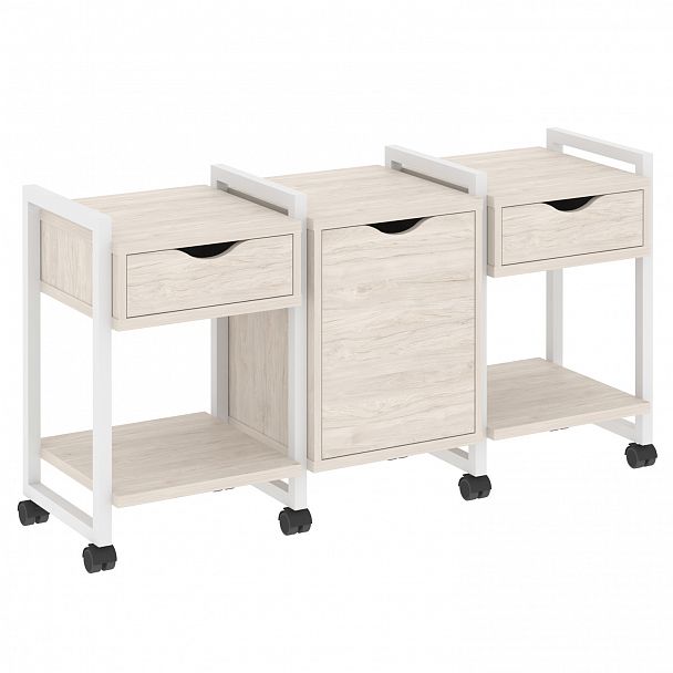 Тумба на колесах наборная "Loft" VR.L-TN-6.K денвер светлый/белый - Вид 1