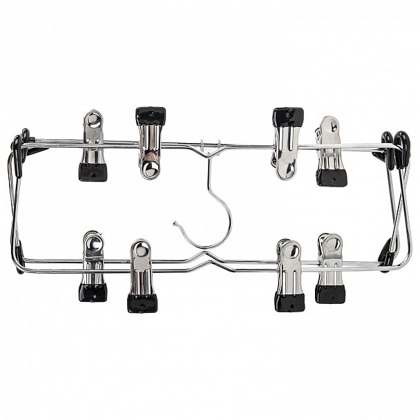 Вешалка-плечики качели, 4 секции, металлическая, с клипсами для юбок и брюк, BRABIX, 607472 - Вид 6