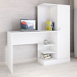 Стол компьютерный Квартет-6 (1450*1350*500) белый - Фото предпросмотра