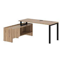 Стол с тумбой EUCT 17614 Дуб Денвер светлый/Черный 1760х1400х750 EDIS - Фото предпросмотра