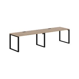 Стол 2-х местный EQWST 3180 Дуб Денвер светлый/Черный 3126х800х750 EDIS - Фото предпросмотра