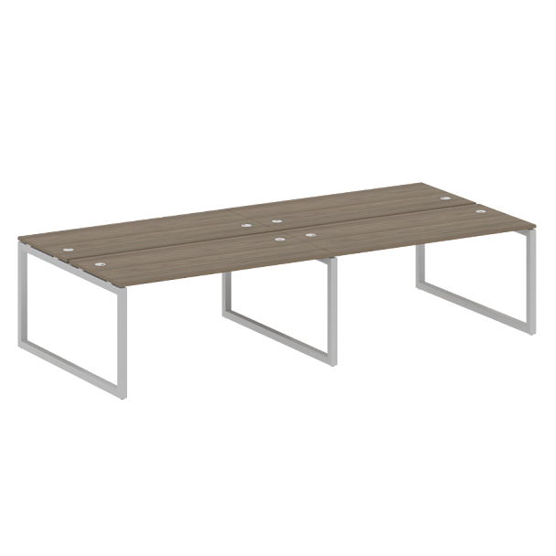 Metal System Quattro Р. ст. на 4 раб. места на О-образном м/к 50БО.СМ-4.4 Вяз/Серый металл 3200*1475*750 - Вид 1
