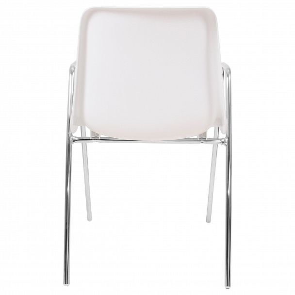 Стул Vicenza (4 высокие ножки c подлокотниками), каркас Хром, белый, стопируемый - Вид 4