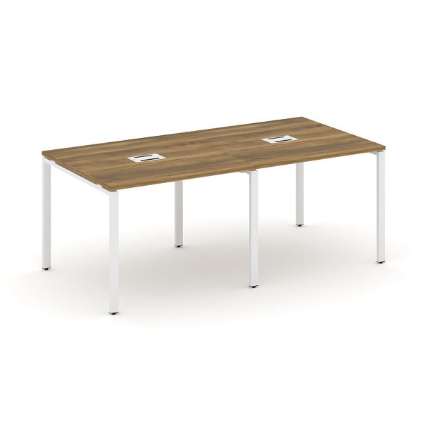 Concept Стол переговорный (2 столешницы) CN.PRG-021 Сандал Янтарный/Металл Белый 1960*980*750 - Вид 1