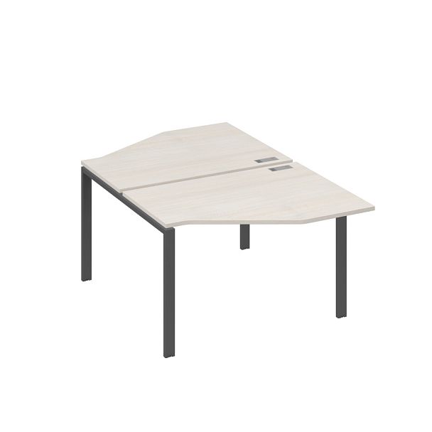 Рабочая станция опоры UNO со столами Техно (2х120) A4 А4 Б1 186 БП дуб / металлокаркас антрацит - Вид 1