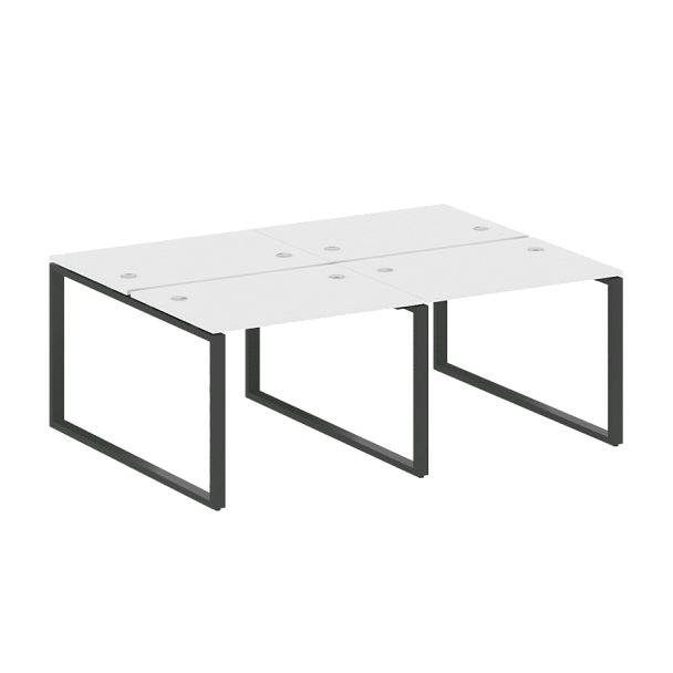 Metal System Р. ст. на 4 раб. места на О-образном м/к БО.СМ-4.1 Белый/Антрацит металл 2000*1475*750 - Вид 1