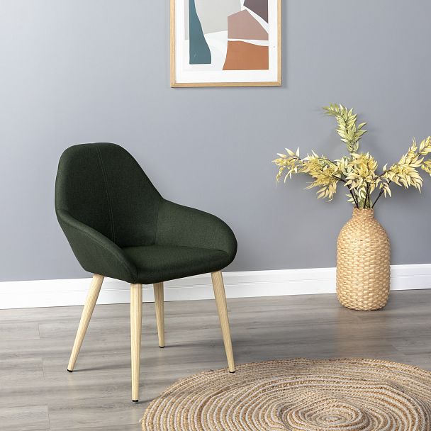 Кресло Kent тёмно-зеленый/нат.дуб - Вид 9