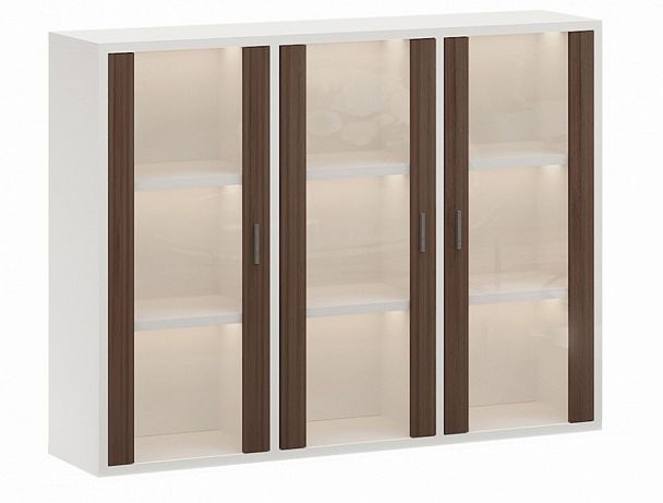 Тумба-витрина Домино СУ(ш3в1)+3ФС Белый/Шамони - Вид 1