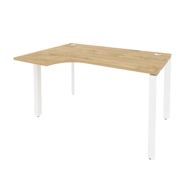 Onix Стол эргономичный левый на П-образном м/к O.MP-SA-2 (L) Тиквуд светлый/Белый металл 1380*980*750 (720/460) - Вид 1