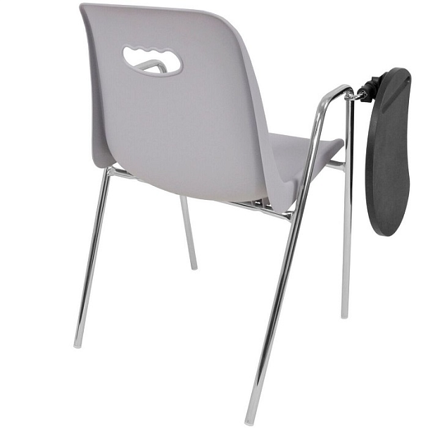 Стул Venezia (4 ножки с подлокотниками + столик TLT), каркас хром, серый, РП+ИК - Вид 2