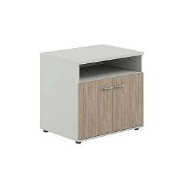 Тумба сервисная 802х600х750 с нишей, 2 фасадами / корпус: серый бархат; фасады: дуб темный Сигма / Sigma - Фото предпросмотра