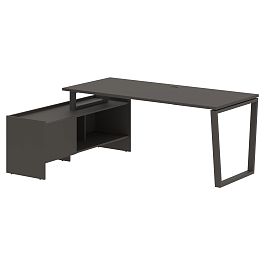 Стол с тумбой EVCT 19814 Мокко/Мокко 1960х1400х750 EDIS - Фото предпросмотра