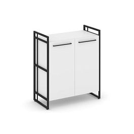 Rift Шкаф 2 ниши широкий RF.SS-21 Белый Бриллиант/Металл Черный 798*396*924 - Фото предпросмотра