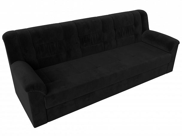 Прямой диван Карелия (полностью велюр черный) - Вид 5