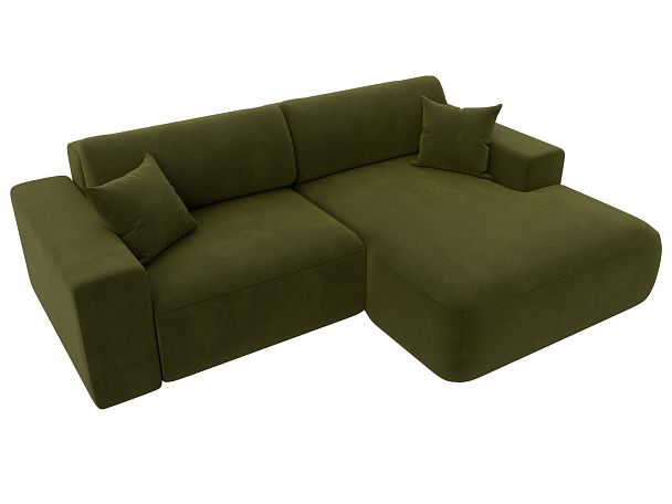 Диван угловой Лига-036 Классик правый угол Микровельвет зеленый - Вид 5