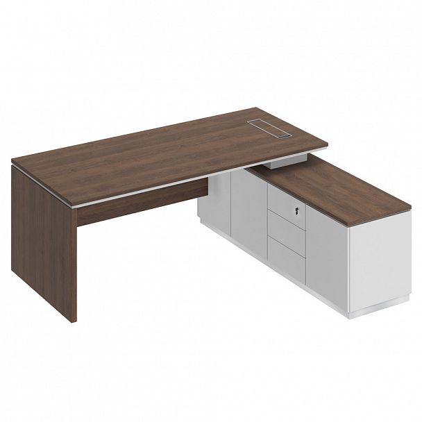 Стол руководителя (опора ДСП) опорная тумба City СИ 108 дуб гладстоун / белый премиум / белый премиум - Вид 1