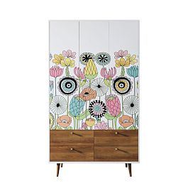 Шкаф трехстворчатый Berber принт 3 арт BB02/Print_03 - Фото предпросмотра