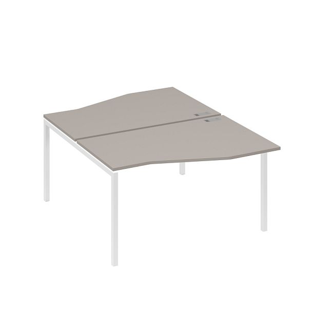 Рабочая станция каркас DUE столы (2х140) Техно A4 А4 Б2 190 БП мокко премиум / металлокаркас белый - Вид 1