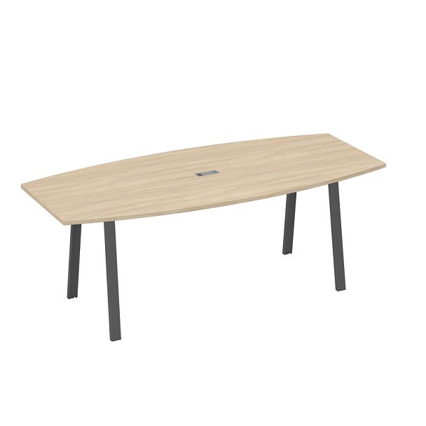 Стол для переговоров 220 на металлокаркасе TRE A4 А4 Б3 114 БП дуб скандинавский / металлокаркас антрацит - Вид 1
